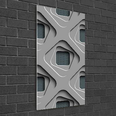 Cuadro de metacrilato moderno efecto cristal vertical Abstracción 3D