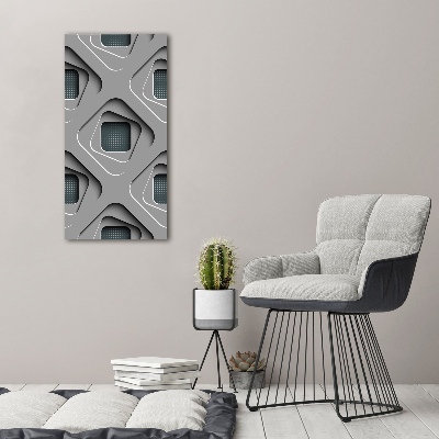 Cuadro de metacrilato moderno efecto cristal vertical Abstracción 3D