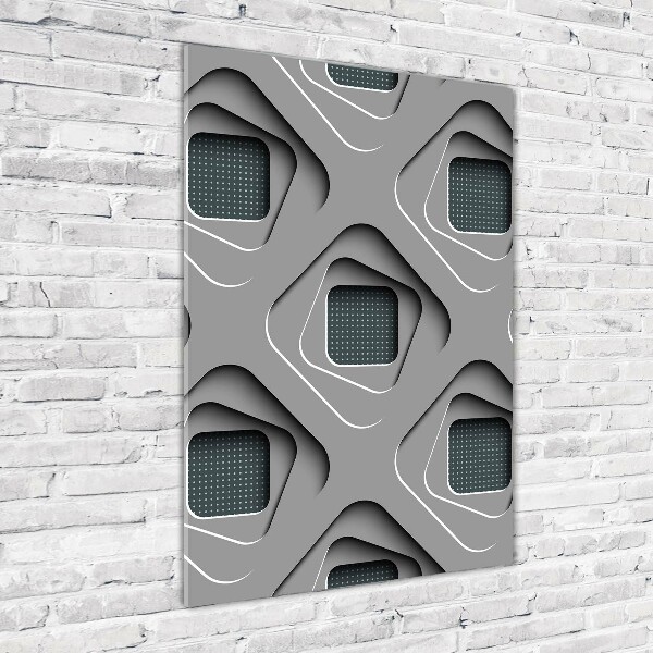 Cuadro de metacrilato moderno efecto cristal vertical Abstracción 3D