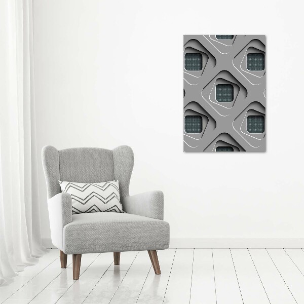 Cuadro de metacrilato moderno efecto cristal vertical Abstracción 3D
