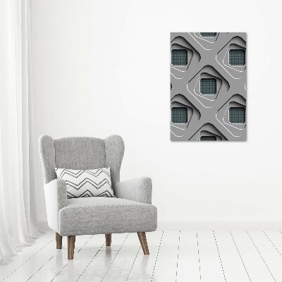 Cuadro de metacrilato moderno efecto cristal vertical Abstracción 3D