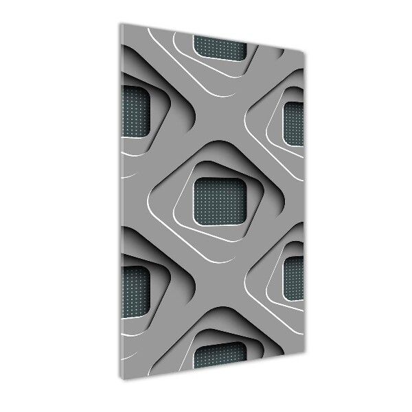 Cuadro de metacrilato moderno efecto cristal vertical Abstracción 3D