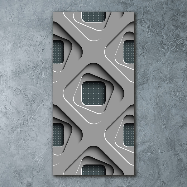 Cuadro de metacrilato moderno efecto cristal vertical Abstracción 3D