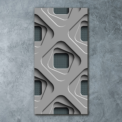 Cuadro de metacrilato moderno efecto cristal vertical Abstracción 3D