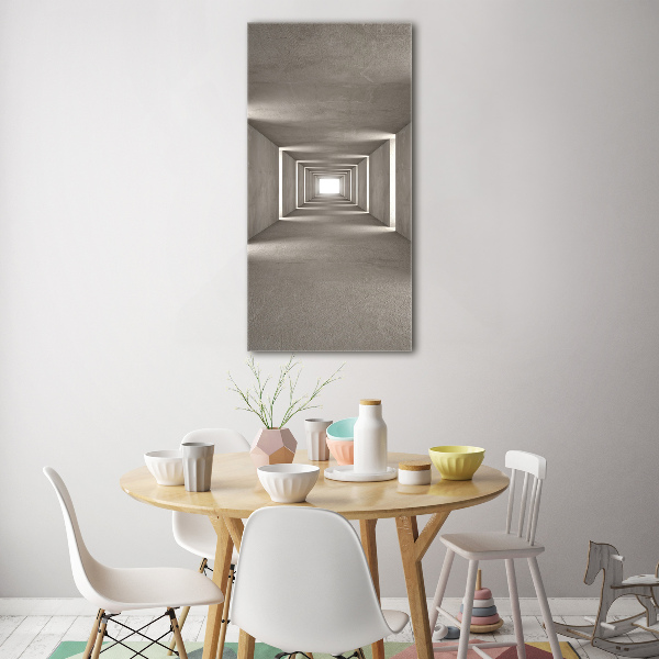 Cuadro de metacrilato moderno efecto cristal vertical Túnel de hormigón