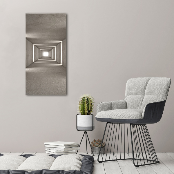 Cuadro de metacrilato moderno efecto cristal vertical Túnel de hormigón
