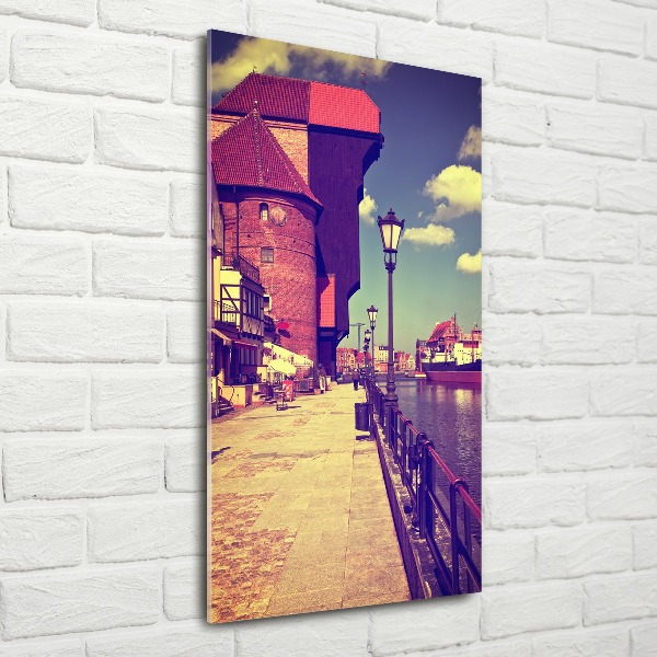 Cuadro de metacrilato moderno efecto cristal vertical Gdansk, Polonia
