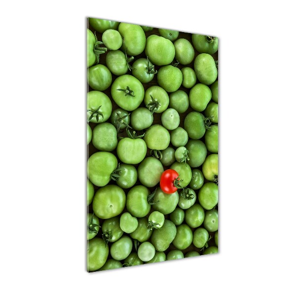 Cuadro de metacrilato moderno efecto cristal vertical tomate rojo