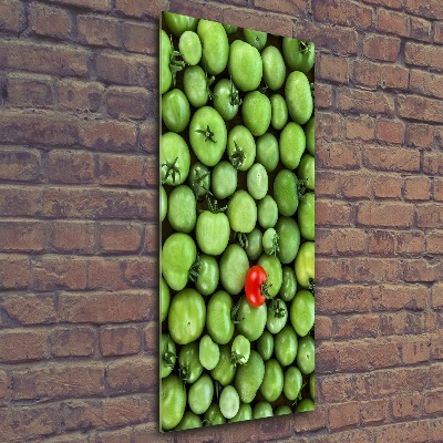 Cuadro de metacrilato moderno efecto cristal vertical tomate rojo