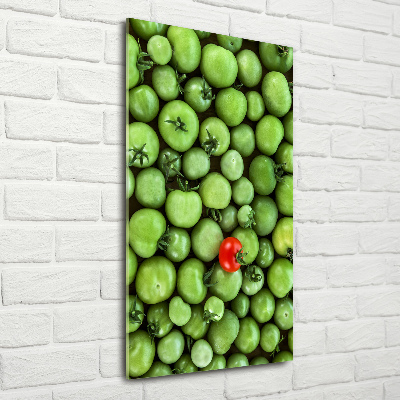 Cuadro de metacrilato moderno efecto cristal vertical tomate rojo