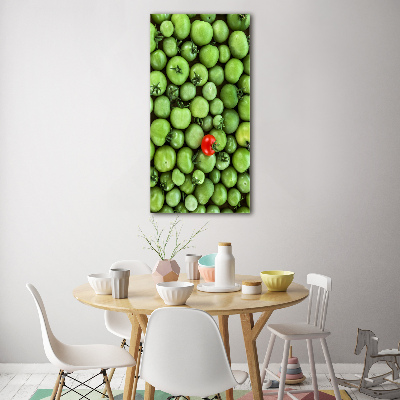 Cuadro de metacrilato moderno efecto cristal vertical tomate rojo