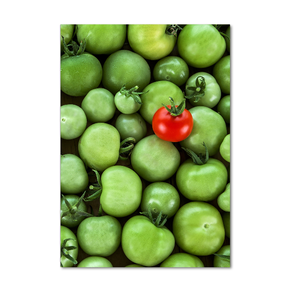 Cuadro de metacrilato moderno efecto cristal vertical tomate rojo