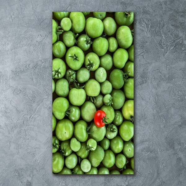Cuadro de metacrilato moderno efecto cristal vertical tomate rojo