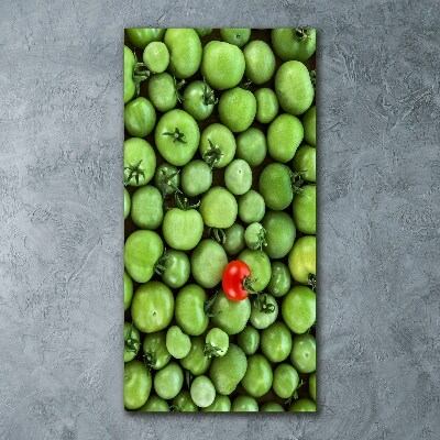 Cuadro de metacrilato moderno efecto cristal vertical tomate rojo
