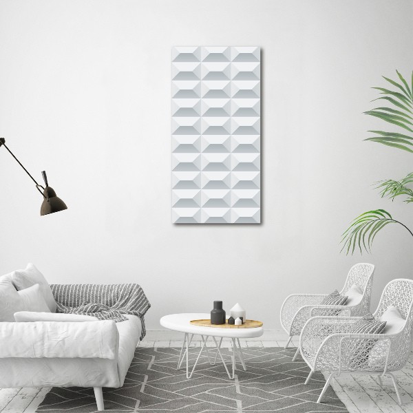 Cuadro decorativo en acrílico brillante vertical Fondo geométrico