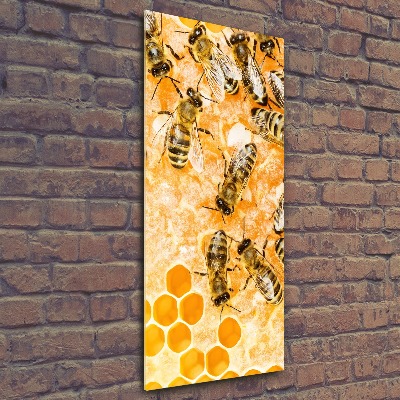 Cuadro de metacrilato moderno efecto cristal vertical Abejas obreras