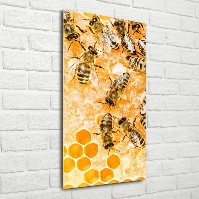 Cuadro de metacrilato moderno efecto cristal vertical Abejas obreras