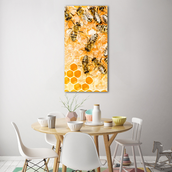 Cuadro de metacrilato moderno efecto cristal vertical Abejas obreras