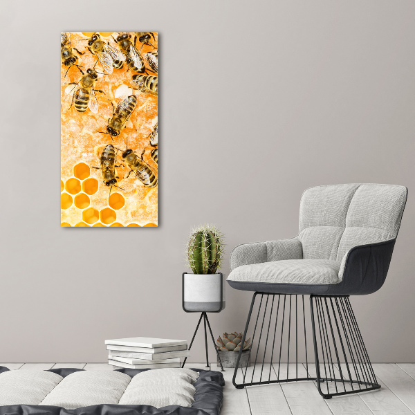 Cuadro de metacrilato moderno efecto cristal vertical Abejas obreras