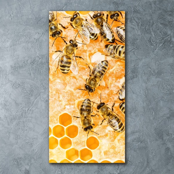 Cuadro de metacrilato moderno efecto cristal vertical Abejas obreras