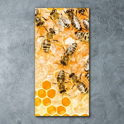 Cuadro de metacrilato moderno efecto cristal vertical Abejas obreras