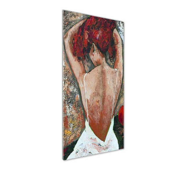 Cuadro de metacrilato moderno efecto cristal vertical Mujer