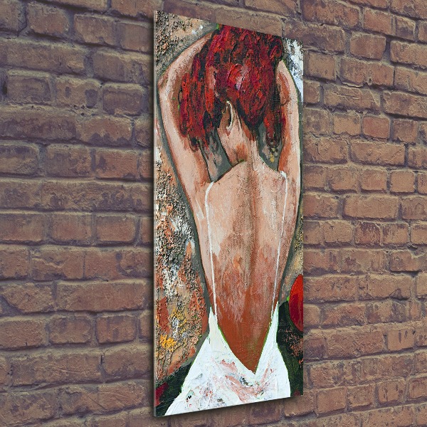 Cuadro de metacrilato moderno efecto cristal vertical Mujer