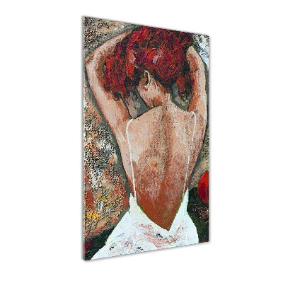 Cuadro de metacrilato moderno efecto cristal vertical Mujer