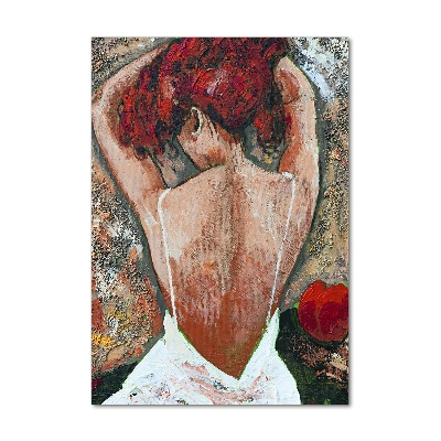 Cuadro de metacrilato moderno efecto cristal vertical Mujer