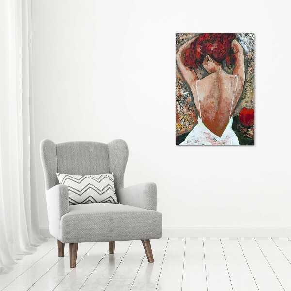 Cuadro de metacrilato moderno efecto cristal vertical Mujer
