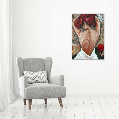 Cuadro de metacrilato moderno efecto cristal vertical Mujer
