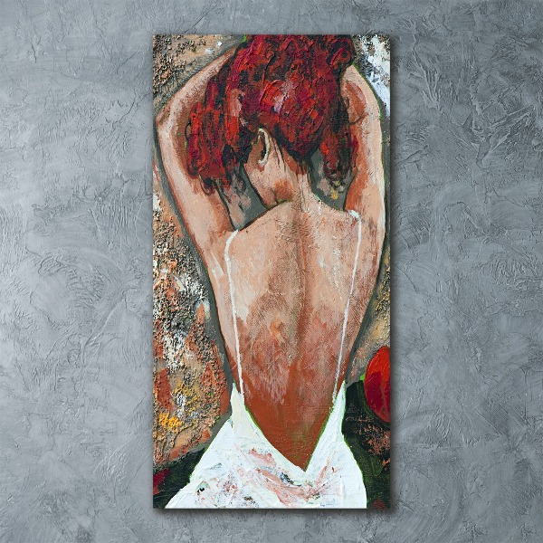 Cuadro de metacrilato moderno efecto cristal vertical Mujer