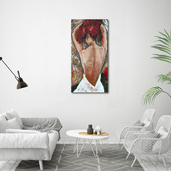 Cuadro de metacrilato moderno efecto cristal vertical Mujer