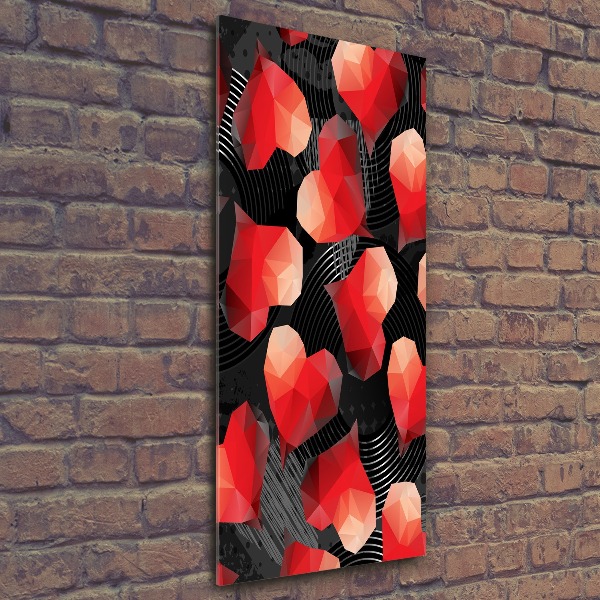 Impresión en metacrilato de alta calidad vertical Corazones geométricos