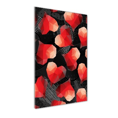 Impresión en metacrilato de alta calidad vertical Corazones geométricos