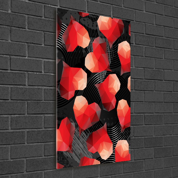 Impresión en metacrilato de alta calidad vertical Corazones geométricos