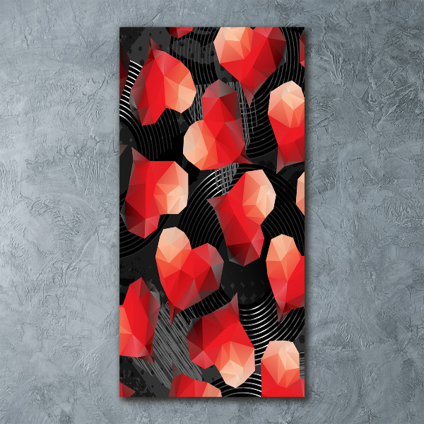 Foto obraz szkło akryl pionowy Geometryczne serca