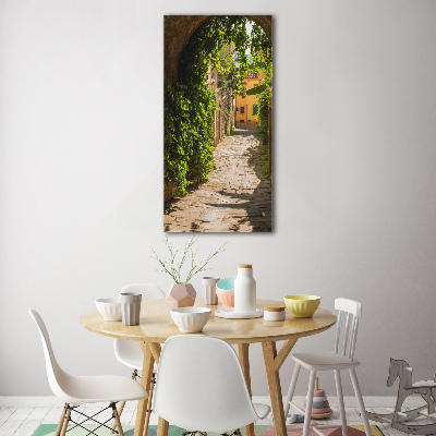 Cuadro decorativo en acrílico brillante vertical calles italianas