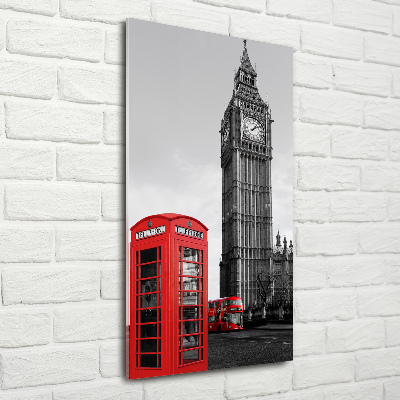 Cuadro de metacrilato moderno efecto cristal vertical Big Ben de Londres