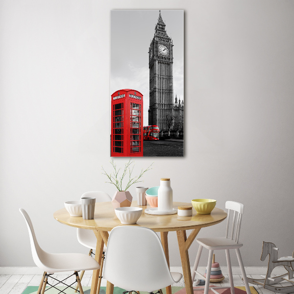 Cuadro de metacrilato moderno efecto cristal vertical Big Ben de Londres