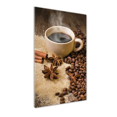 Cuadro decorativo en acrílico brillante vertical Una taza de café