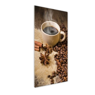 Cuadro decorativo en acrílico brillante vertical Una taza de café