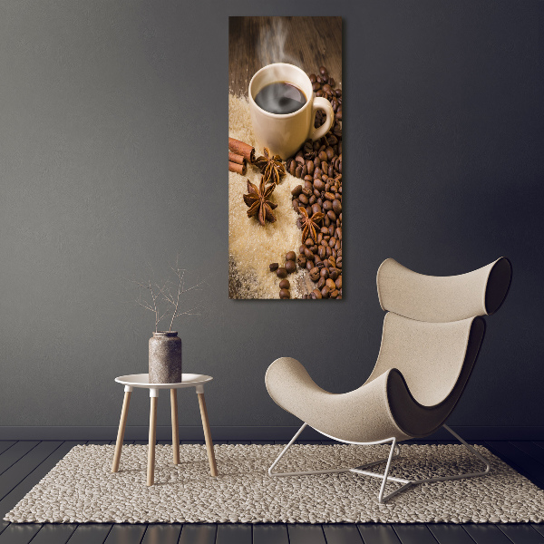 Cuadro decorativo en acrílico brillante vertical Una taza de café