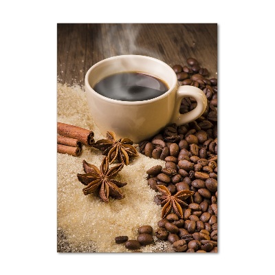 Cuadro decorativo en acrílico brillante vertical Una taza de café