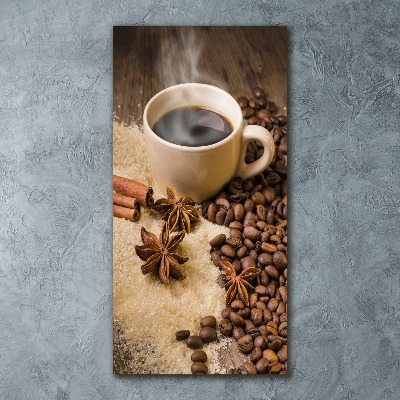 Cuadro decorativo en acrílico brillante vertical Una taza de café