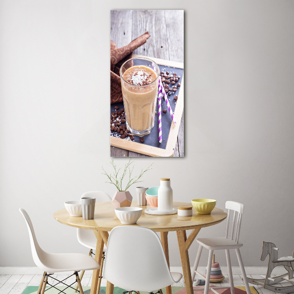 Cuadro de metacrilato moderno efecto cristal vertical Cóctel de chocolate