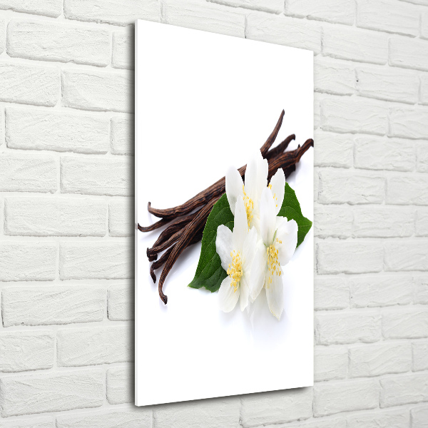 Cuadro de metacrilato moderno efecto cristal vertical Jazmín y vainilla