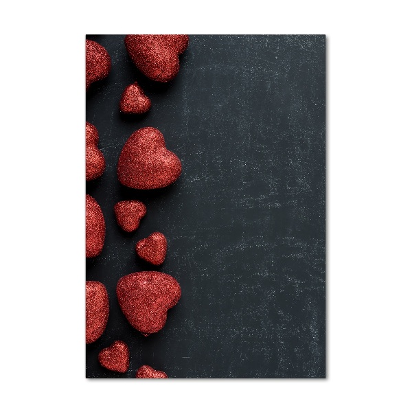 Impresión en metacrilato de alta calidad vertical Corazones en el tablero