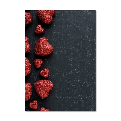 Impresión en metacrilato de alta calidad vertical Corazones en el tablero