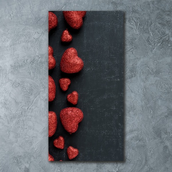 Impresión en metacrilato de alta calidad vertical Corazones en el tablero